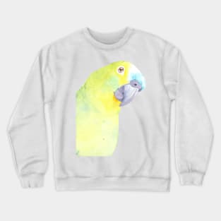 blue fronted amazon watercolor bird Crewneck Sweatshirt